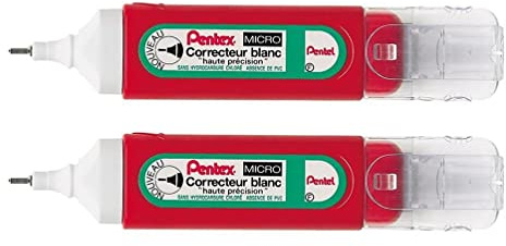 PENTEL Lote de 2 bolígrafos Corrector Pentex ZLC31-W punta fina de 12 ml