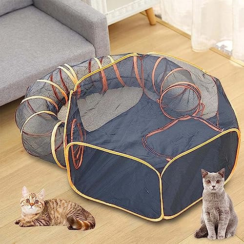 FJAUOQ Katzengehege Tragbare GroßE Pop Up Haustier Zelt EinschließUngen DraußEn Lebensraum Hunde Accessoire Katzenzelt Outdoor Hundetippi KatzenhöHle