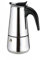 A2ZWORLD Caffettiera Acciaio Inox, Colore Argento, Manico Anti Scottatura, Compatibile con Fornello Elettrico e a Gas, NON Induzione (2 Tazze 14.5X7cm)