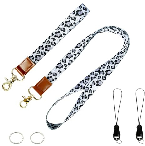 PAITOK Nackenband und Handgelenkband Set mit Metallkarabiner Personalisiertes Band mit zwei Metall-Schlüsselringen für Ausweishalter Schlüssel Anhänger