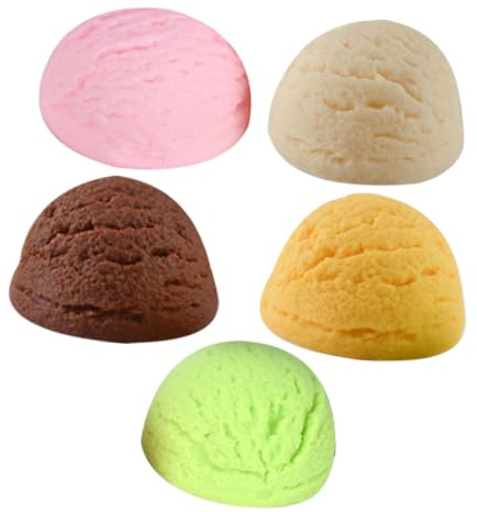 TOYANDONA 5pcs Simulation Ice Cream Ice Cream Display Props Faux Balls Cone Model Artificial Scoops Dessert Models Fake Balls Model Bread Pvc