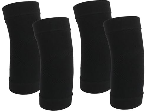 COMNICO 4 Stück Elastisch Atmungsaktiv Ellenbogenbandage aus Nylon Tennis-Ellenbogen Kompressions Stützhülse Golfer Ellenbogen-Schmerzlinderungspolster für Herren und Damen Sport (Schwarz)