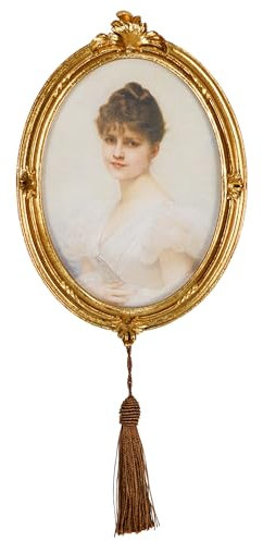 SDlumeiy Ovaler Vintage-Bilderrahmen aus Kunstharz, für Schreibtisch und Wandmontage, goldfarben, 12,7 x 17,8 cm