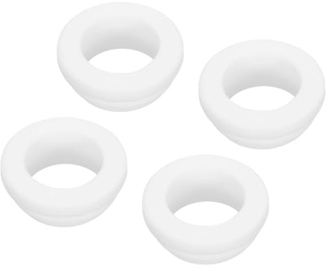 sourcing map 4Pcs Snap Rubber Grommet Hole Plug Mount Dia 20mm ID 16mm H 9mm Narrow Groove Width 2mm Seal Anti-Scratch for Electrical Box Cable Pipe White