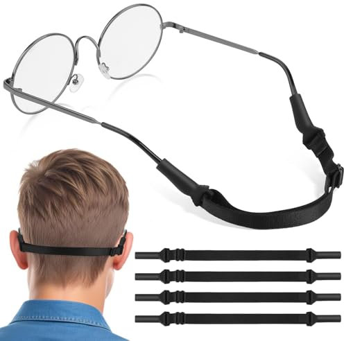 AOZUO 4 Pcs Adjustable Glasses Strap, No Tail Eyeglass Straps Eyewear Retainer Sunglass Retainer Holder Strap for Sport Unisex Men Women