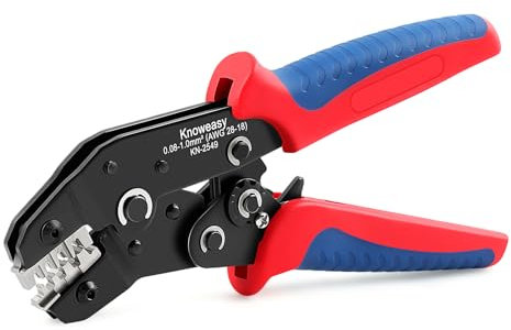 Knoweasy Crimpadora JST y Molex, herramienta de crimpado de alambre de precisión compatible con terminales JST, Dupont, Molex, agarre ergonómico para un arnés de cables eficiente, modelo KN-2549