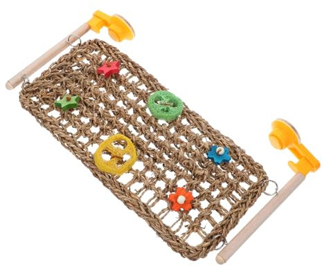 COLLBATH Vogel Schaukel Spielzeug Kletternetz Für Sittiche Vogelfutterspielzeug Gewebtes Kletternetz Sittichspielzeug Vogelkäfig Zubehör Klettermöbel Für Papageien