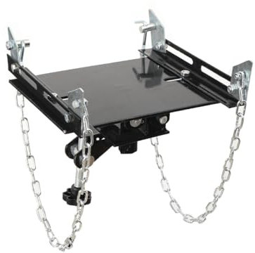 Lfhelper Transmission Jack Adaptor, Heavy Duty 1/2 Ton Gearbox Trolley Jack Cradle Support Plate With Safety Chains for Lifting Gearboxes, Axles, and Automotive Repairs