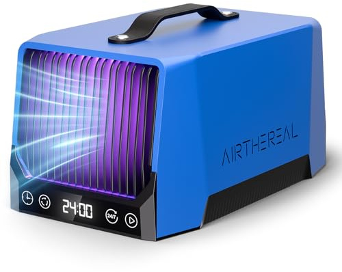 Airthereal DA25 Skrivbordsozongenerator – bärbar ozonenhet för att eliminera rök, VOC och djurlukt, för ditt hem, garage, bil och rum upp till 470 m² (blå)