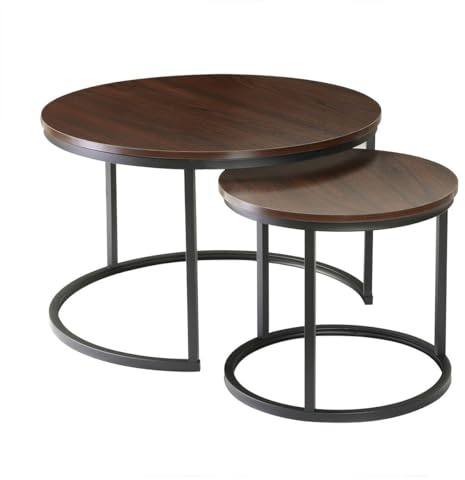 Calicosy - Lot de 2 Tables Basses Gigognes Rondes L70 Cm - Collection Lenny - Tables d’Appoint Design - Style Moderne & Pratique
