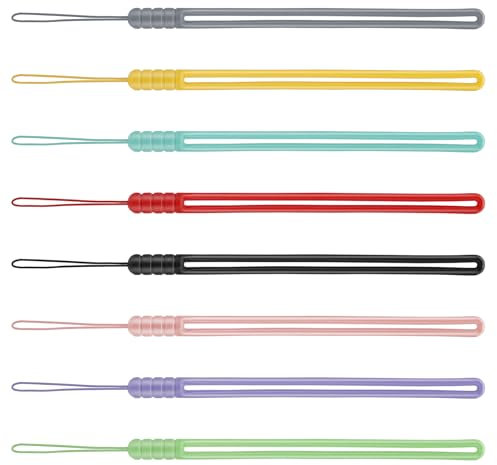 HJZHII 8 cordini da polso in silicone, cordini da polso regolabili per telefoni cellulari, chiavette USB, portachiavi, mp3, mp4, mini fotocamere, GoPro portafoglio e targhetta identificativa