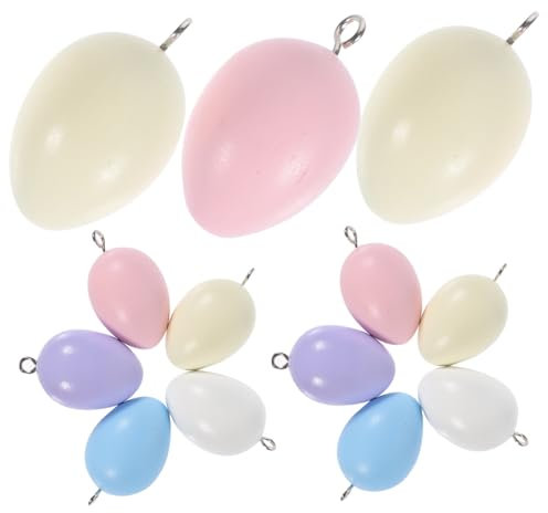 IWOWHERO 30stücke Bunte Eier Perlen Ostern Dekoration Handgefertigte Hängende Eier Beads Für Basteln Vielseitige Holzperlen Für Zuhause