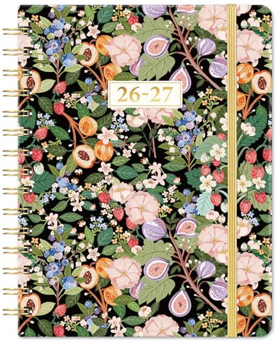 Academic Diary 2026-2027 - Diary 2026-2027 a5 Week to View from August 2026 to July 2027, 21.5 x15.5 x1.5 cm, fruit and flowers