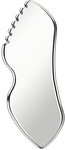 Gua Sha Edelstahl für Gesichtsmassage, Edelstahl Gua Sha Stein fur Anti Aging, Anti-Falten und Schwellungsreduktion, guasha für Gesicht, Hals und Körpermuskulatur, GuaSha Gesichtspflege (Lip)