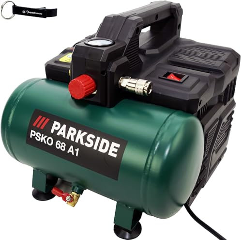 HEADNMORE® Parkside® PSKO 68 Compresseur silencieux portable 550 W + porte-clés