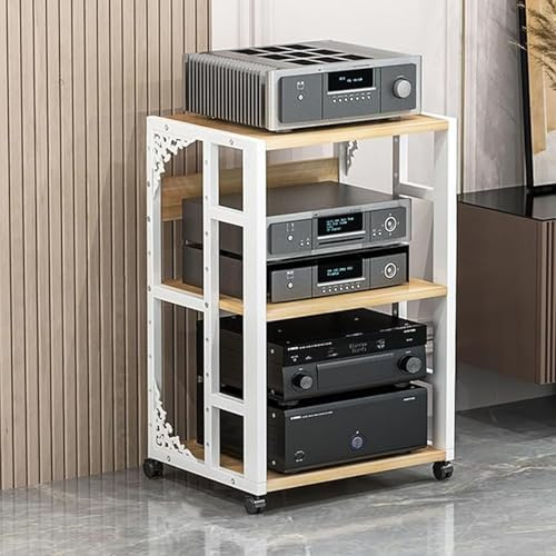 Genérico Moderno Soporte rodante para TV, Consolas de Videojuegos y Altavoces: fácil Montaje, solución de Almacenamiento con Ruedas para organización y Movilidad.