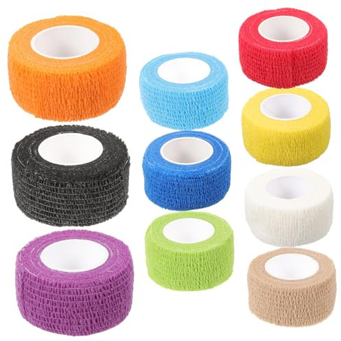 TOPPERFUN 10 Rolls of Self Wrap for Sports Knee and Ankle Breathable Pressure for Athletic Use