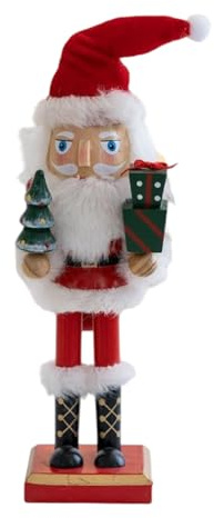 Casse-Noisette Père Noël | 27 cm de Bureau en Bois – Décoration de Vacances saisonnière pour Maison, Bureau, hôtel, Salle d'étude, école, entrée fête