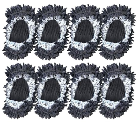 DimyFew 8 Pares de Zapatillas Mopa Fundas para Calzado Fregonas para Pies Y Zapatos Plumero Reutilizables Y Absorbentes para Limpieza Profunda Adecuado para