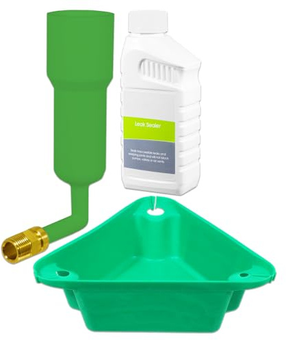 SPARES2GO Central Heating Leak Sealer Concentrate Liquid (500ml Bottle) + Radiator Dosing Funnel Tool + Draining Tub