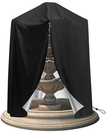 Housse De Fontaine Extérieure | Protection de Statue de Jardin Imperméable | Protège-Cahoutchouc Anti-Tempête Avec Cordon Ajustable Pour Stockage Saisonnier Jardin Étang Pelouse Arrière-Cour