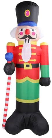 MENDUNER Soldado de Cascanueces Inflable de 7.9 Pies de Navidad, Luz LED Súper Brillante, Soldado de Nuez de Agua a Prueba de Agua Soldier Decoración de Patios de Navidad, (EU Enchufe 220-240V)