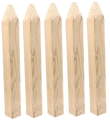 ORFOFE 5pièces Piquet De Jardin Bois pour Arpentage Et Aménagement Extérieur Lot de Pointe Facilitant Insertion Finition Lisse Artisanale Solide Et Polyvalent pour Clôture Et Jardin