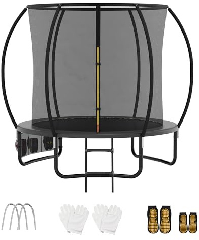 VFU Trampolin Outdoor 222cm, Gartentrampolin mit Sicherheitsnetz für Kinder