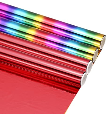 sourcing map Heißprägefolienrolle, glitzernde Metallic-Laser-Toner-Transfer-Dekorblätter, Verwendung mit Heißfolienstiften für Bastelarbeiten, Kartenherstellung, 15,2 cm B x 3 m L, 2 Stück