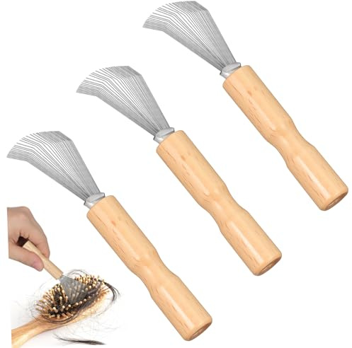 IMUSINICE Limpiador de Cepillos de Peine para Cabello Mango Ergonómico y Material Sintético, Ligero y Cómodo, Adecuado para Uso en Casa y Viajes, Pack de 3 Piezas