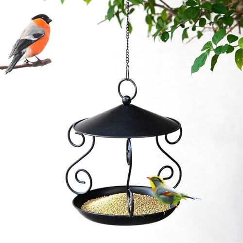 Alimentador de colibríes - Alimentador de metal de 17,72 pulgadas | Distribuidor de aves al aire libre a prueba de lluvia, estación colgante de jardín, césped, patio, patio, atractor de vida silvestre