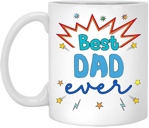 LOMY Fathers Day Gift for Dad, 330ml Best Dad Ever Mug, Dad Birthday Gifts for Stepdad Grandpa from Daughter Son, Father's Day Presents for Daddy Husband Man on Birthday Christmas Anniversary