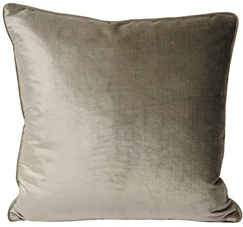Paoletti Riva Luxe Velvet Cojín - Mink Gris - Terciopelo Suave Tacto del Tejido - Reversible - Hidden Cierre De Cremallera - Lavable A Máquina - 100% Poliéster - 55 X 55 Cm (22 X 22 Pulgadas)