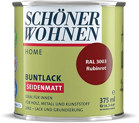 DurAcryl Buntlack Rubinrot 375 ml RAL 3003 Seidenmatt Schöner Wohnen