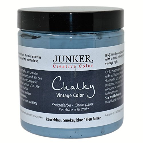 Peinture à la craie Chalky Vintage Color, Junker Creative Color, 250ml, bleu fumée