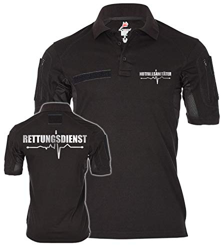 Copytec Notfallsanitäter Rettungsdienst Polo (reflektierend) #24674, Größe:4XL, Farbe:Schwarz
