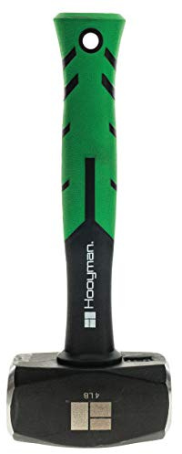 Hooyman 4lb Club Sledge Hammer with Heavy Duty Construction, Ergonomic No-Slip H-Grip Handles, Solid Fiberglass Cores, and Epoxy Sealed Heads for Construction, Gardening, Yard Work, and Outdoors