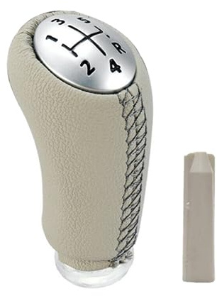 Viviance Pommeau de Levier de Vitesse 5 Vitesses en Cuir PU compatible avec Renault Laguna Clio III MK3 Megane Scenic MK2 Kangoo 03-09 - Mat