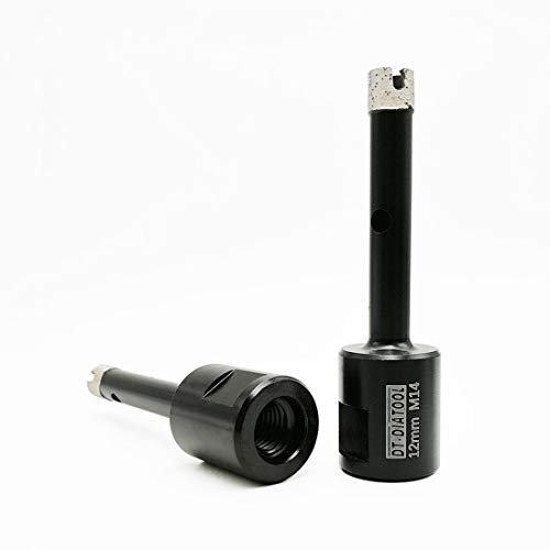 DT-DIATOOL Broca de Diamante 2 Piezas 12mm Sierra de Agujero Soldada para Perforación en Húmedo Hormigón Granito Mármol Piedra