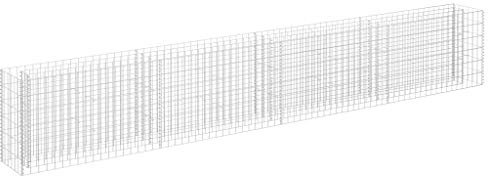 vidaXL Gabionen Hochbeet Drahtkorb Steinkorb Pflanzkübel Pflanzgefäß Blumentopf Pflanzkasten Gabione Steingabionen Wand Mauer Verzinkter Stahl 360x30x60cm Silber