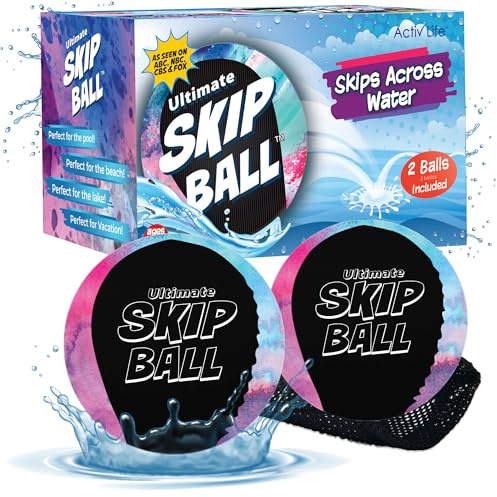Activ Life Skip Ball, Wasserhüpfspaß für Kinder – 2er-Pack Schwarze und gefärbte Bälle