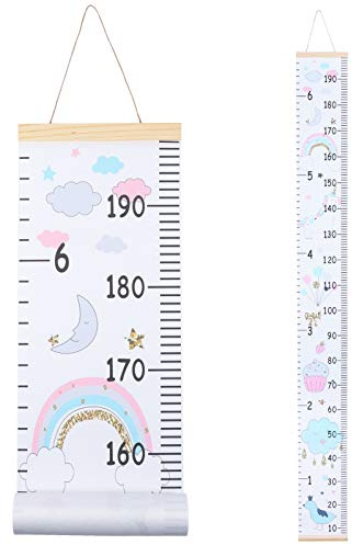 Heyu-Lotus Messlatte für Kinder, 200 x 20 cm, zum Aufhängen, abnehmbare Leinwand | Growth Measuring Ruler for Baby Boys Girls Children Bedroom Decoration
