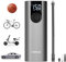 CYCPLUS Luftpumpe Max 150PSI Elektrischer Kompressor Tragbar Fahrradpumpe Mini Reifenpumpe mit LED Licht USB-C-Anschluss Wiederaufladbarer Li-ionen für alle Fahrräder als Taschenlampe(Grau)