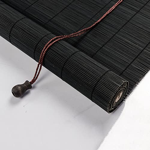 Tende in Bambù Nere,tende a Rullo Ombre,tende Filtranti Per La Luce,schermate Per Privacy,interno/all'aperto,tende Romane Retrò,traspirante,impermeabile,larghezza 50-150 Cm,80x160cm/31.5x63in