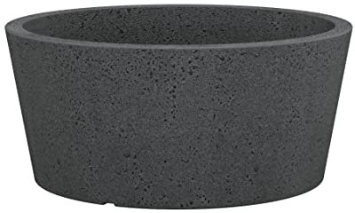 Scheurich C-Cone 40, Pflanzschale/Blumentopf/Pflanzkübel, rund, Farbe: Stony Black, hergestellt mit recyceltem Kunststoff, 10 Jahre Garantie, für den Außenbereich