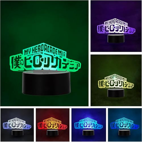 Wolostore LED Lampe Anime Manga My Hero Academia Farbwechsel USB Nachtlicht und Dekoration Hilfe Nacht Schlaf Geschenk