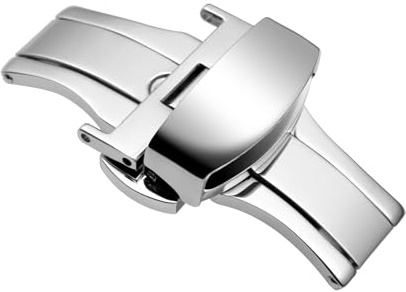 WOCCI Faltschließe aus Edelstahl, Ersatzschnalle für Uhrenarmband, Schnallenbreite 10mm 12mm 14mm 16mm 18mm 20mm 22mm