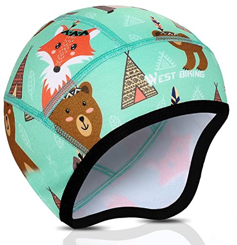 ICOCOPRO Fahrrad Mütze Winter Kinder | Wintermütze Fahrradmütze unter Helm | Sportmütze Unterziehmütze | Bike Warm Cap Winddichte | Radmütze Laufmütze Unisex für Alle Outdoor Aktivitäten