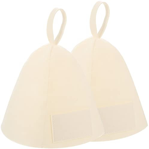 Healeved 2 Stück Saunahut Filz Saunamütze Russische Banjamütze Atmungsaktiv Spa Kopfbedeckung Duschbad Zubehör Unisex für Damen Herren Grau