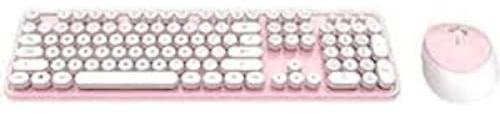 MOFII Wireless Keyboard + Mouse Set Sweet 2.4G (White-Pink)